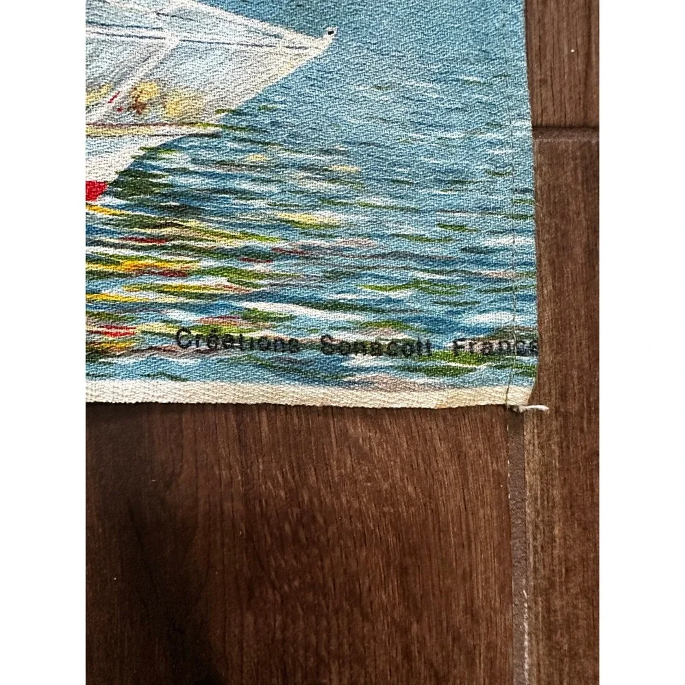 Creations Sonecott France Vintage Eiffel Tower Seine River Tea‎ Towel